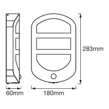 Ledvance - LED Zewnętrzny kinkiet z czujnikiem PLATE LED/12,5W/230V IP44