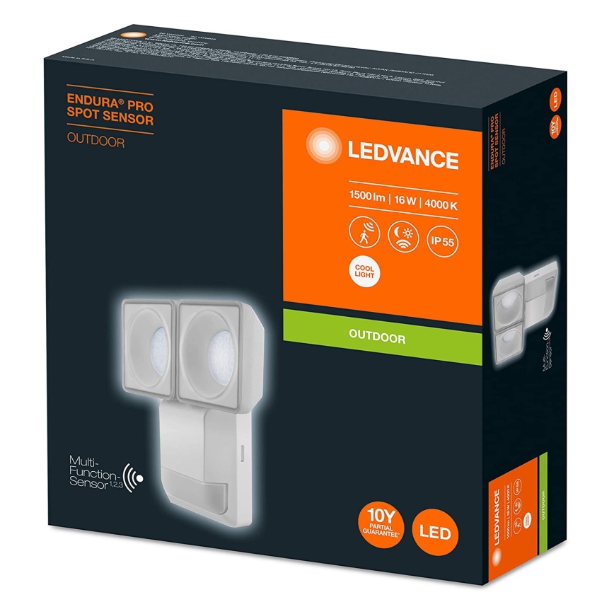 Ledvance - LED Zewnętrzny kinkiet z czujnikiem SPOT 2xLED/8W/230V IP55