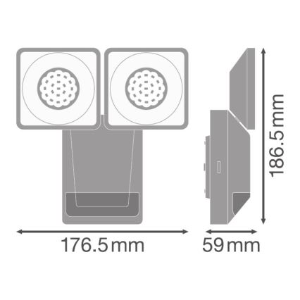 Ledvance - LED Zewnętrzny kinkiet z czujnikiem SPOT 2xLED/8W/230V IP55