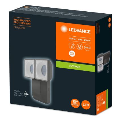 Ledvance - LED Zewnętrzny kinkiet z czujnikiem SPOT 2xLED/8W/230V IP55