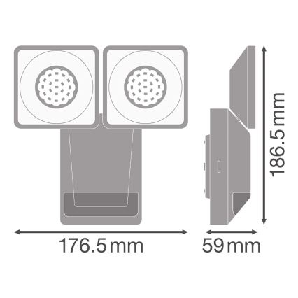 Ledvance - LED Zewnętrzny kinkiet z czujnikiem SPOT 2xLED/8W/230V IP55