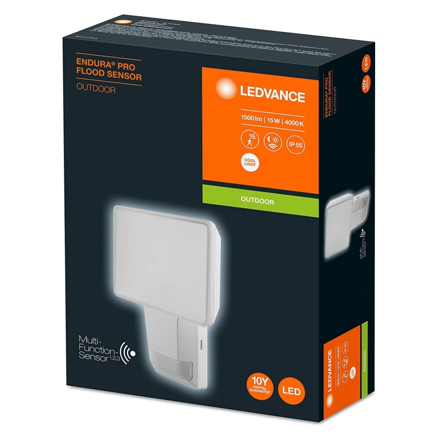 Ledvance - LED Zewnętrzny reflektor ścienny z czujnikiem FLOOD LED/15W/230V IP55
