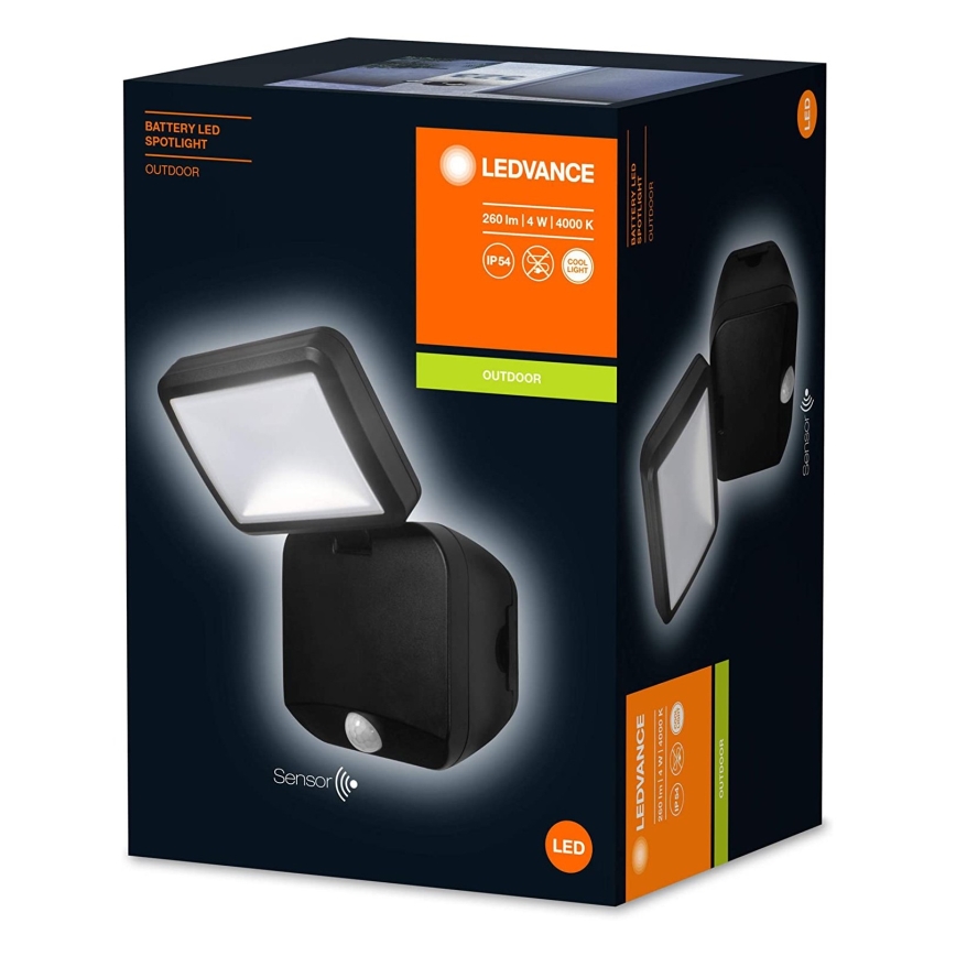 Ledvance - LED Zewnętrzny reflektor ścienny z czujnikiem SPOTLIGHT LED/4W/4xD IP54