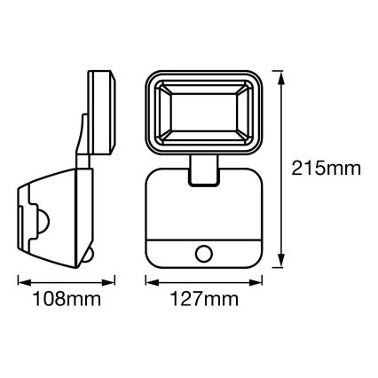 Ledvance - LED Zewnętrzny reflektor ścienny z czujnikiem SPOTLIGHT LED/4W/4xD IP54