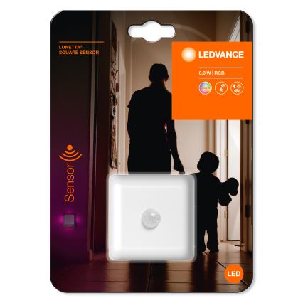 Ledvance - LED RGB lampka orientacyjna do gniazdka z czujnikiem LUNETTA LED/0,3W/230V