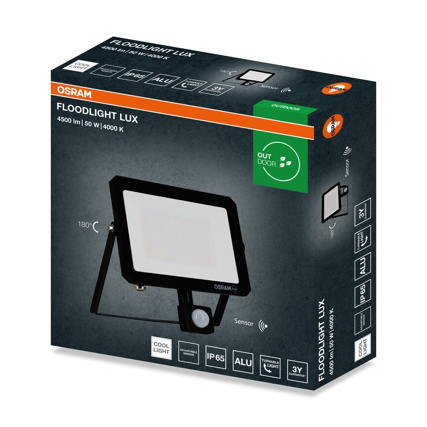 Ledvance - Naświetlacz LED z czujnikiem FLOODLIGHT LED/50W/230V 4000K IP65