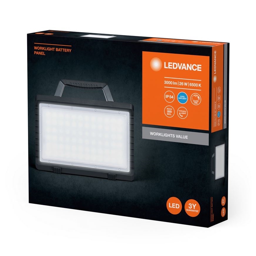 Ledvance - LED Ściemnialny zewnętrzny naświetlacz akumulatorowy WORKLIGHT BATTERY LED/26W/5V IP54