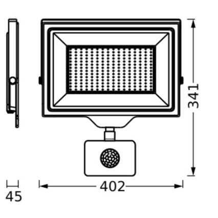 Ledvance - LED Zewnętrzny reflektor ścienny z czujnikiem FLOODLIGHT ESSENTIAL LED/200W/230V IP65