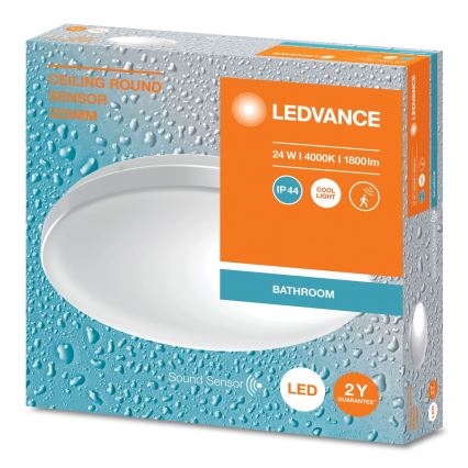 Ledvance - Plafon łazienkowy LED z czujnikiem zmierzchu CEILING ROUND LED/24W/230V IP44