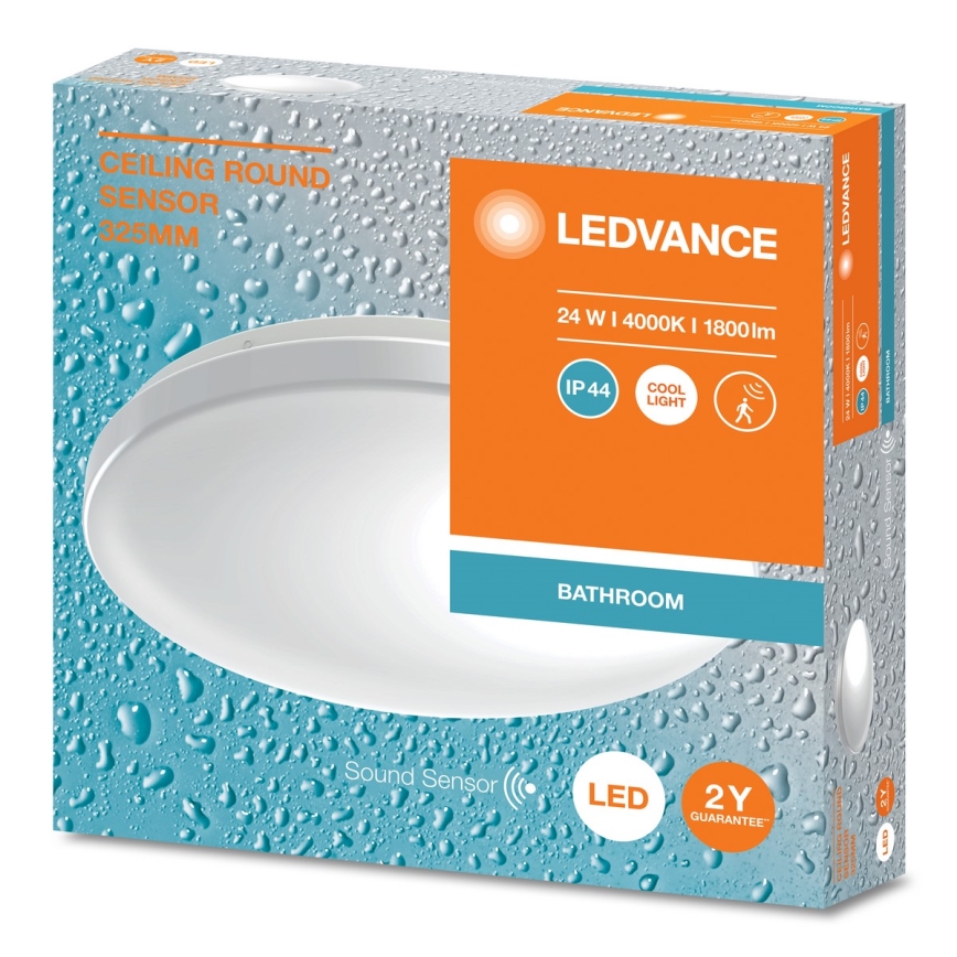 Ledvance - Plafon łazienkowy LED z czujnikiem zmierzchu CEILING ROUND LED/24W/230V IP44
