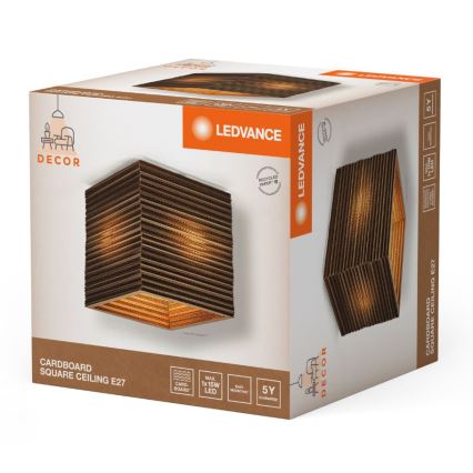 Ledvance - Plafon DECOR CARDBOARD 1xE27/15W/230V 25x25 cm