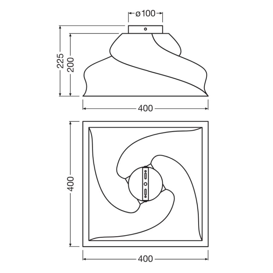 Ledvance - Plafon DECOR CARDBOARD 1xE27/15W/230V 40x40 cm