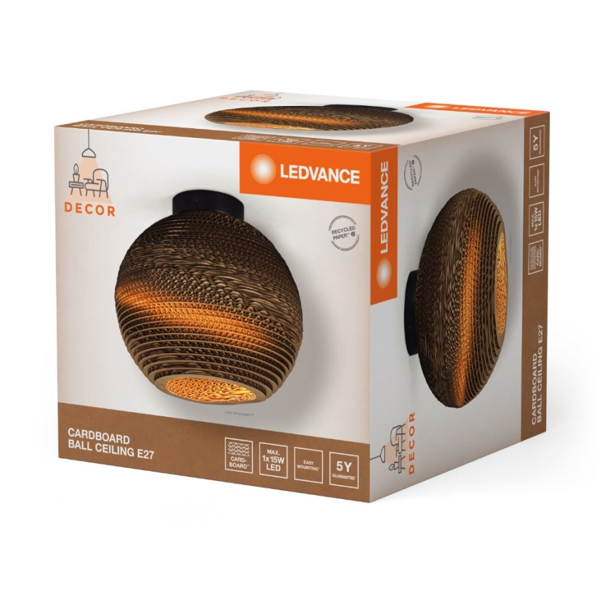 Ledvance - Plafon DECOR CARDBOARD 1xE27/15W/230V śr. 26 cm