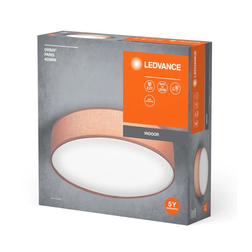 Ledvance - Plafon ORBIS PARIS 2xE27/25W/230V brązowy