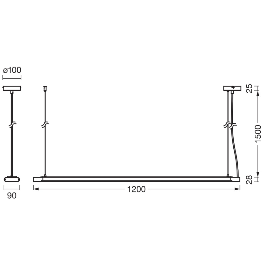 Ledvance - ściemnialna lampa wisząca LED OFFICE LINE LED/40W/230V
