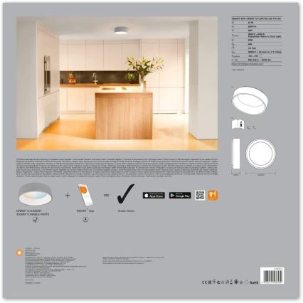 Ledvance - LED ściemnialna oprawa SMART+ CYLINDER LED/26W/230V 3000K-6500K Wi-Fi