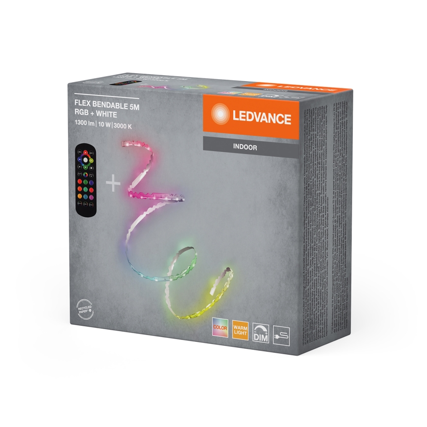 Ledvance - ściemnialna taśma LED RGB FLEX 5m LED/10W/230V + pilot zdalnego sterowania