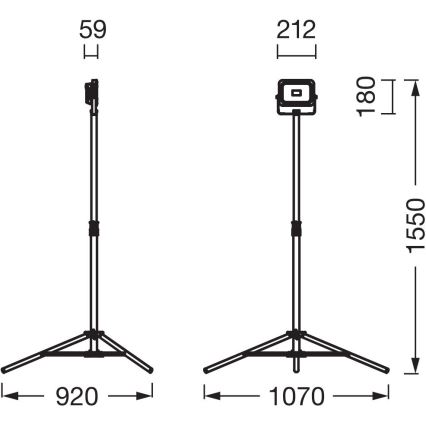 Ledvance - Ściemniane oświetlenie punktowe LED z uchwytem WORKLIGHT TRIPOD LED/20W/3,7V IP54