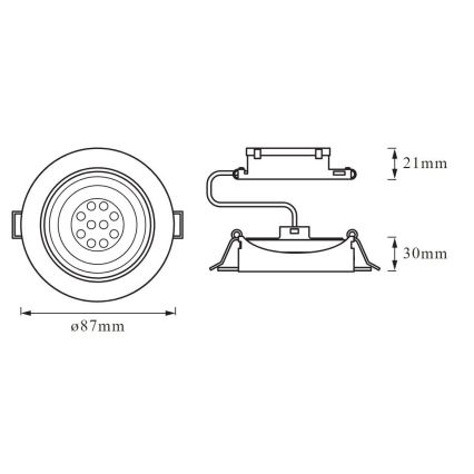 Ledvance - SET 3x LED Ściemnialne oświetlenie wpuszczane SIMPLE LED/4,9W/230V