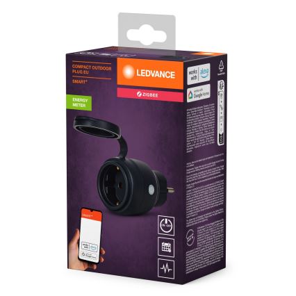 Ledvance - Smart gniazdo zewnętrzne SMART+ 3680W/230V/Typ F/SCHUKO 16A IP44 czarny