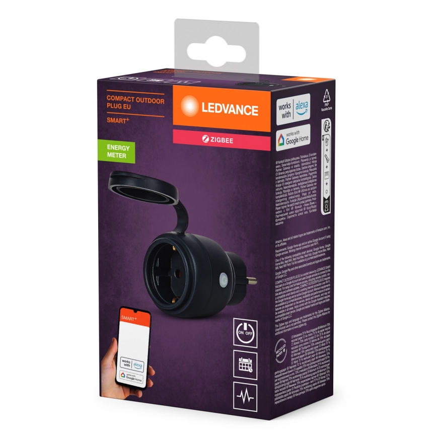 Ledvance - Smart gniazdo zewnętrzne SMART+ 3680W/230V/Typ F/SCHUKO 16A IP44 czarny