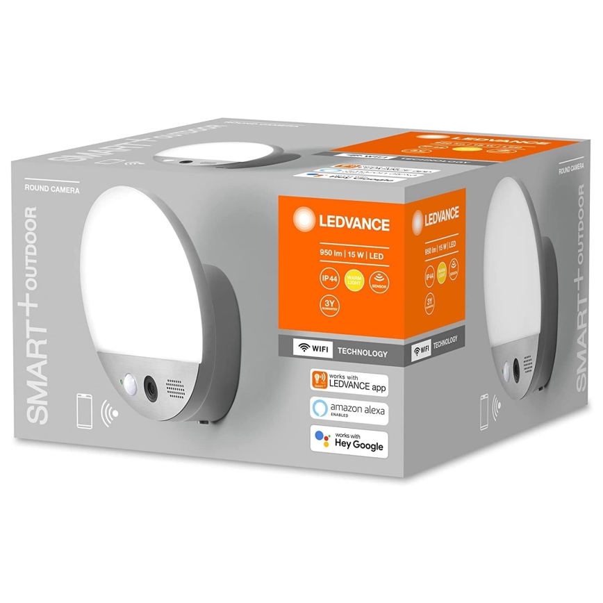 Ledvance - LED Zewnętrzna lampa ścienna z czujnikiem i kamerą SMART+ LED/15W/230V Wi-Fi IP44