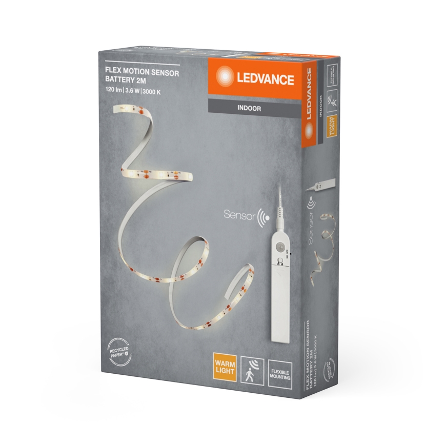 Ledvance - Taśma LED FLEX 2m z czujnikiem ruchu LED/3,6W/4xAA