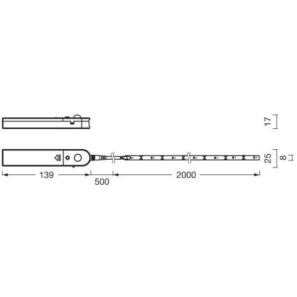 Ledvance - Taśma LED FLEX 2m z czujnikiem ruchu LED/3,6W/4xAA