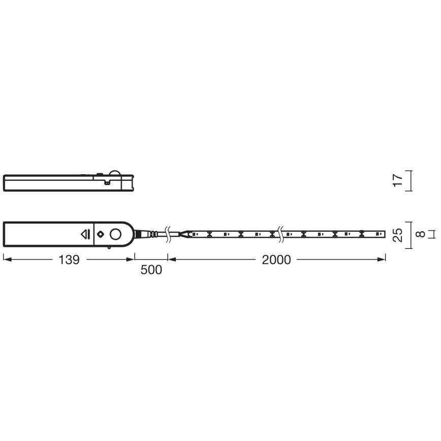 Ledvance - Taśma LED FLEX 2m z czujnikiem ruchu LED/3,6W/4xAA