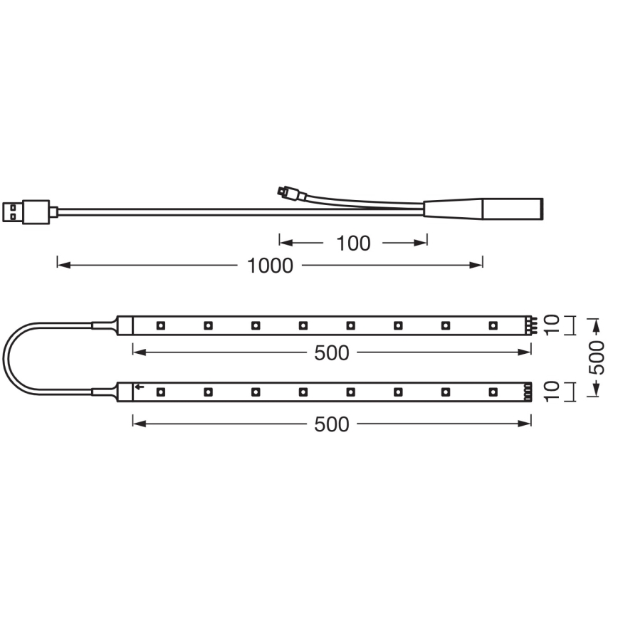 Ledvance - Taśma LED RGB ściemnialna FLEX TV MOOD 1m LED/4W/5V + pilot zdalnego sterowania