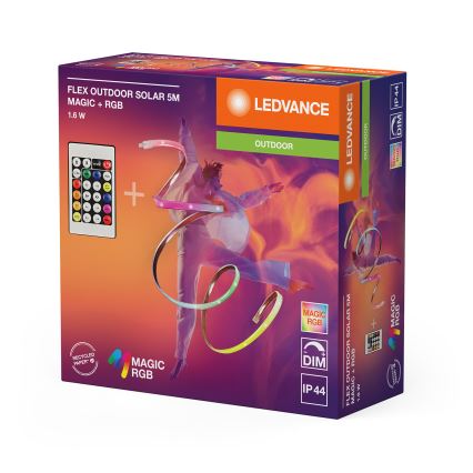 Ledvance - Taśma solarna LED RGB ściemnialna FLEX MAGIC 5m LED/1,6W/5V + pilot zdalnego sterowania