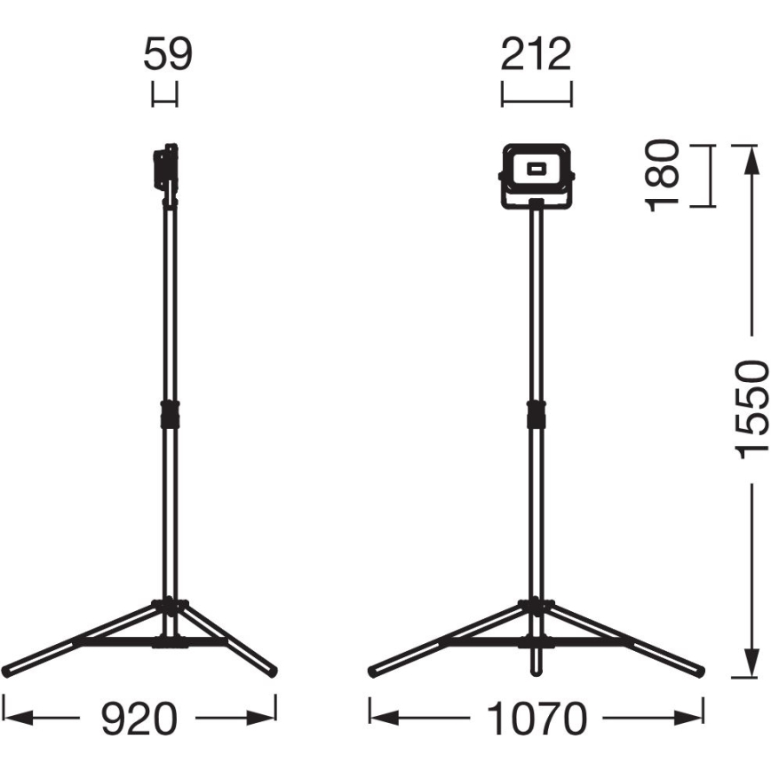 Ledvance - LED reflektor ściemnialny z uchwytem WORKLIGHT TRIPOD LED/20W/3,7V 1500 mAh IP54