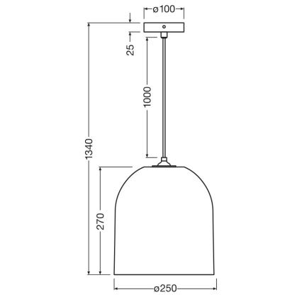 Ledvance - Żyrandol na lince DECOR CARDBOARD 1xE27/15W/230V śr. 25 cm