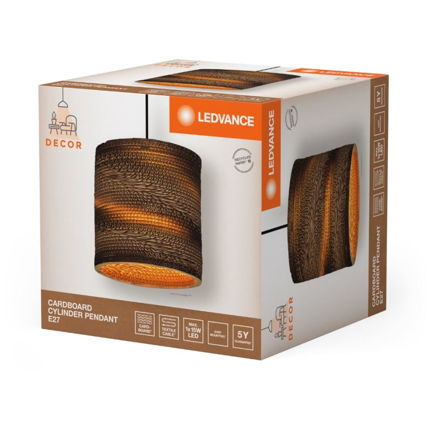 Ledvance - Żyrandol na lince DECOR CARDBOARD 1xE27/15W/230V śr. 25 cm