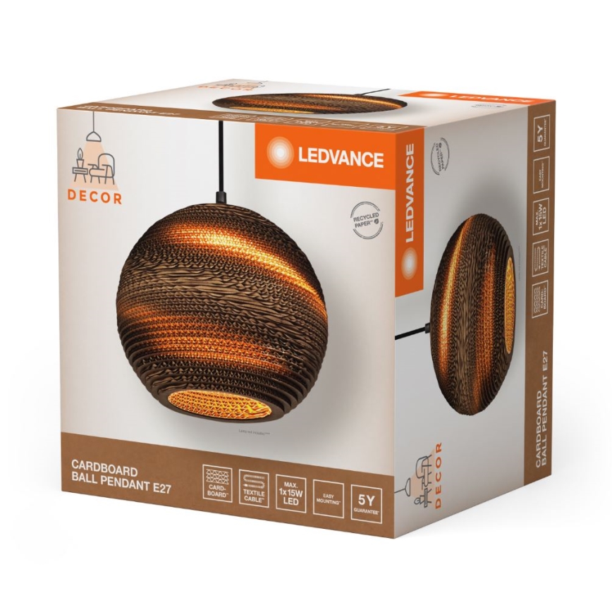Ledvance - Żyrandol na lince DECOR CARDBOARD 1xE27/15W/230V śr. 26 cm