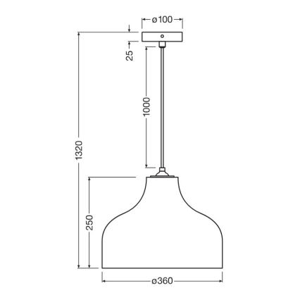 Ledvance - Żyrandol na lince DECOR CARDBOARD 1xE27/15W/230V śr. 36 cm