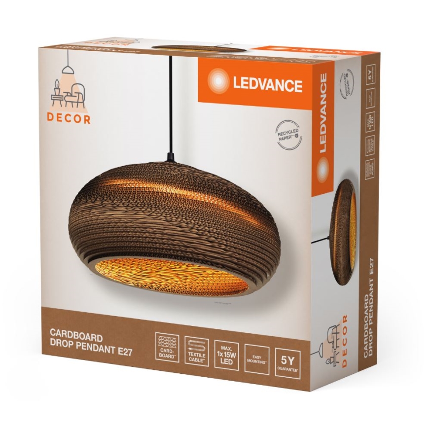 Ledvance - Żyrandol na lince DECOR CARDBOARD 1xE27/15W/230V śr. 40 cm