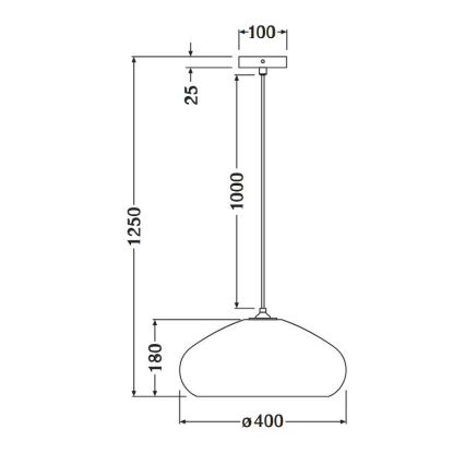 Ledvance - Żyrandol na lince DECOR CARDBOARD 1xE27/15W/230V śr. 40 cm