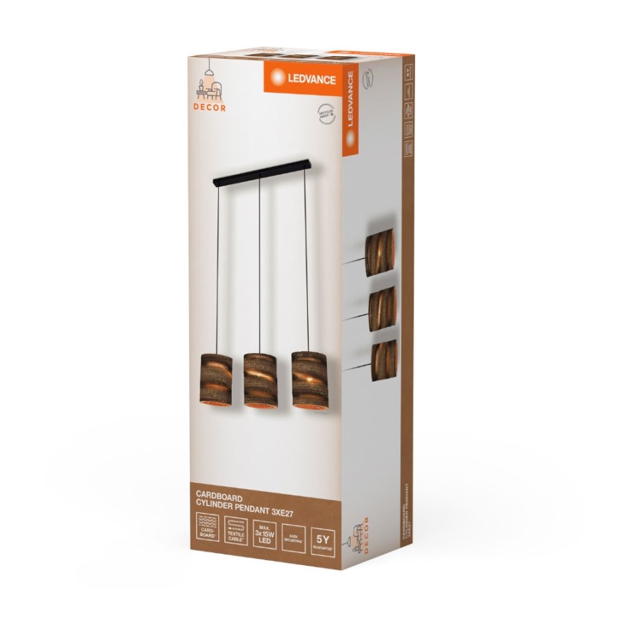 Ledvance - Żyrandol na lince DECOR CARDBOARD 3xE27/15W/230V