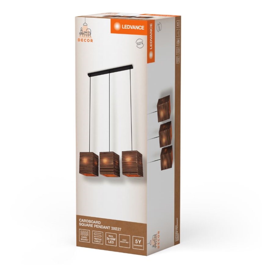 Ledvance - Żyrandol na lince DECOR CARDBOARD 3xE27/15W/230V