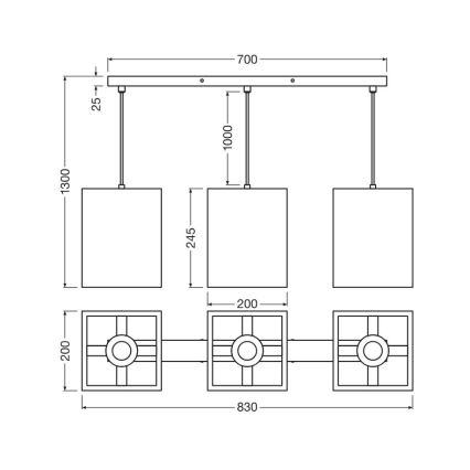 Ledvance - Żyrandol na lince DECOR CARDBOARD 3xE27/15W/230V