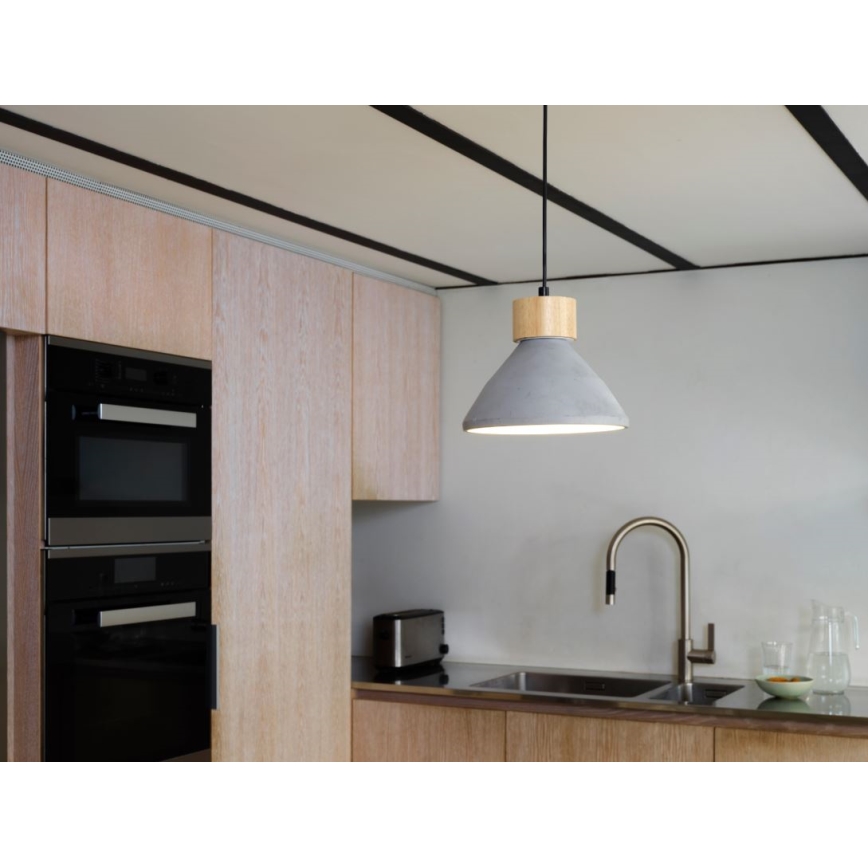 Ledvance - Żyrandol na lince DECOR CONCRETE 1xE27/15W/230V śr. 22 cm beton szary