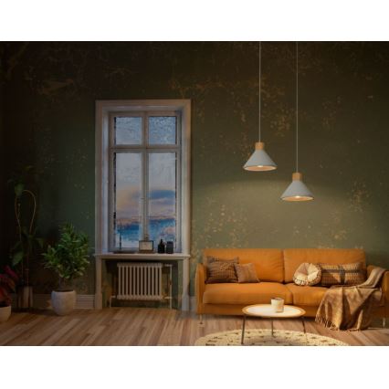 Ledvance - Żyrandol na lince DECOR CONCRETE 1xE27/15W/230V śr. 22 cm beton szary
