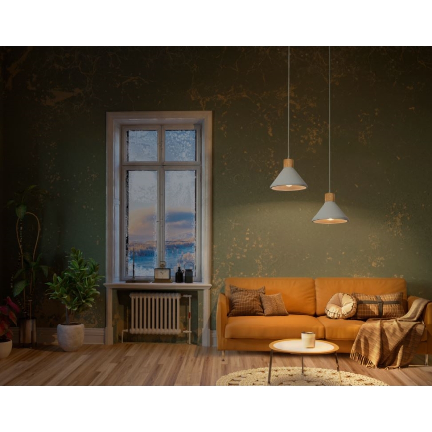 Ledvance - Żyrandol na lince DECOR CONCRETE 1xE27/15W/230V śr. 22 cm beton szary