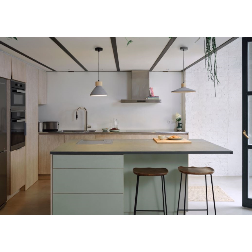 Ledvance - Żyrandol na lince DECOR CONCRETE 1xE27/15W/230V śr. 22 cm beton szary