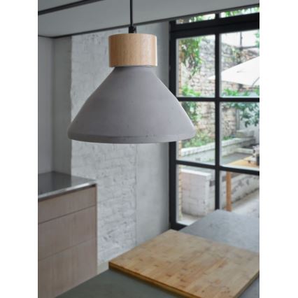 Ledvance - Żyrandol na lince DECOR CONCRETE 1xE27/15W/230V śr. 22 cm beton szary