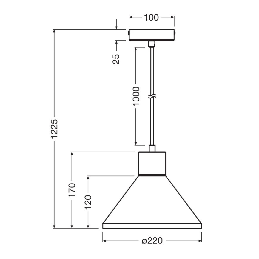 Ledvance - Żyrandol na lince DECOR CONCRETE 1xE27/15W/230V śr. 22 cm beton szary