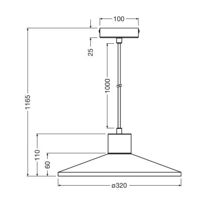 Ledvance - Żyrandol na lince DECOR CONCRETE 1xE27/15W/230V śr. 32 cm beton szary