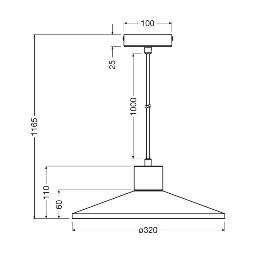 Ledvance - Żyrandol na lince DECOR CONCRETE 1xE27/15W/230V śr. 32 cm beton szary