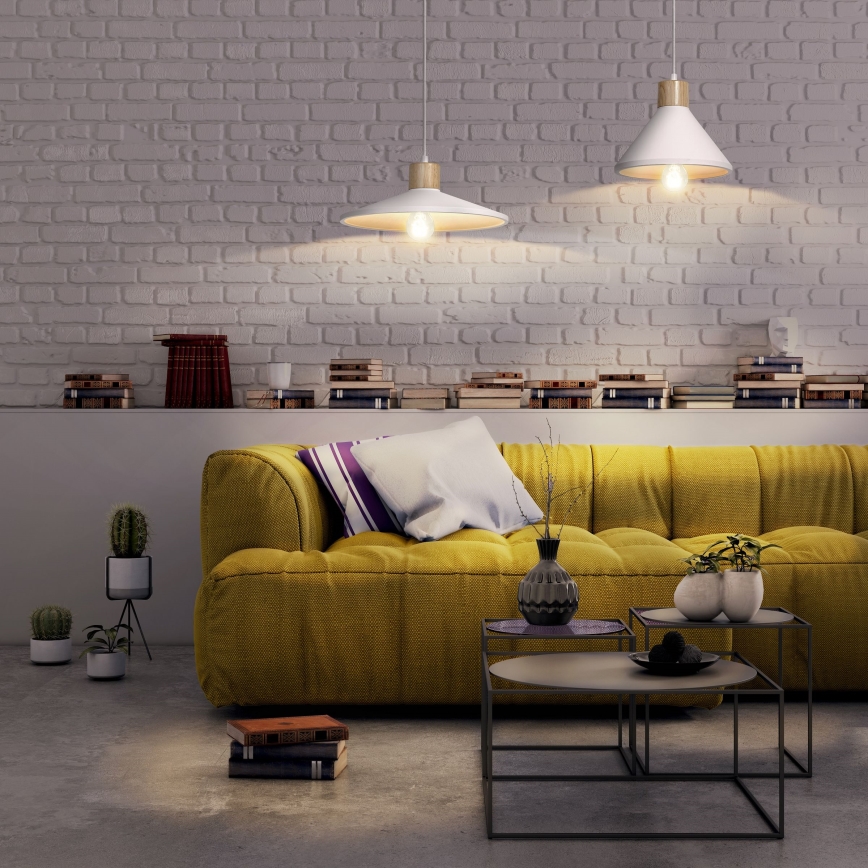 Ledvance - Żyrandol na lince DECOR PLASTER 1xE27/25W/230V śr. 22 cm gips biały
